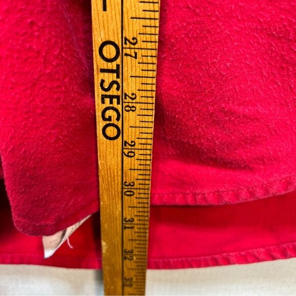 Woodrich Mens Long Sleeve Button Down Shirt Large Red Cotton Casual Pocket - Picture 8 of 12